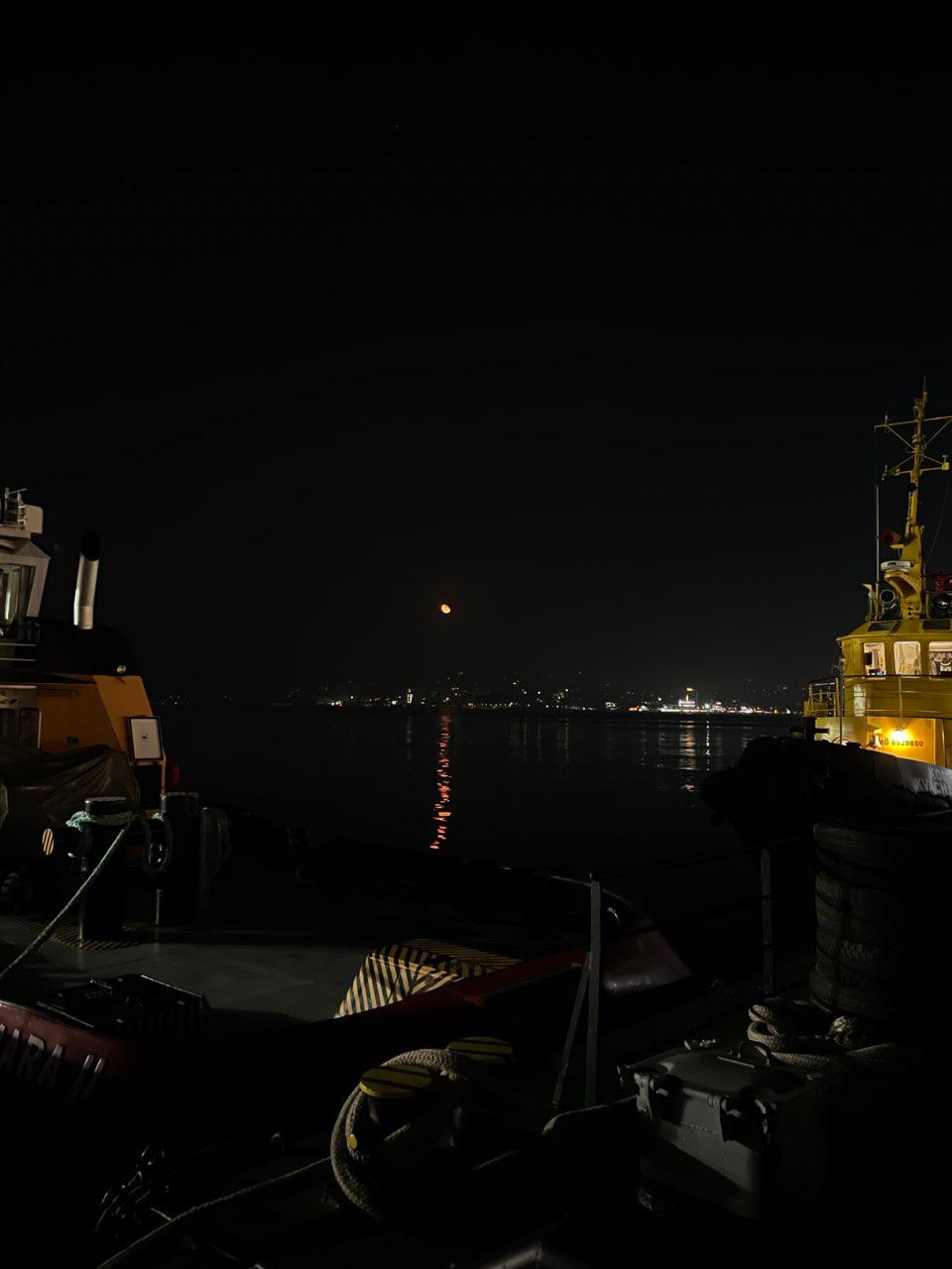 The Moon over Batumi, Georgia — waning gibbous, Lunar Day 20