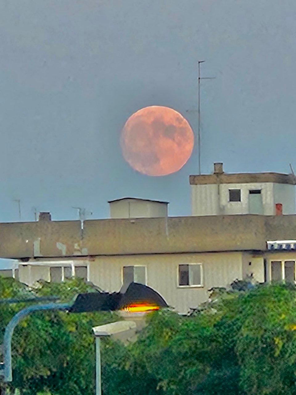 The Moon over Bari, Italy — full moon, Lunar Day 15