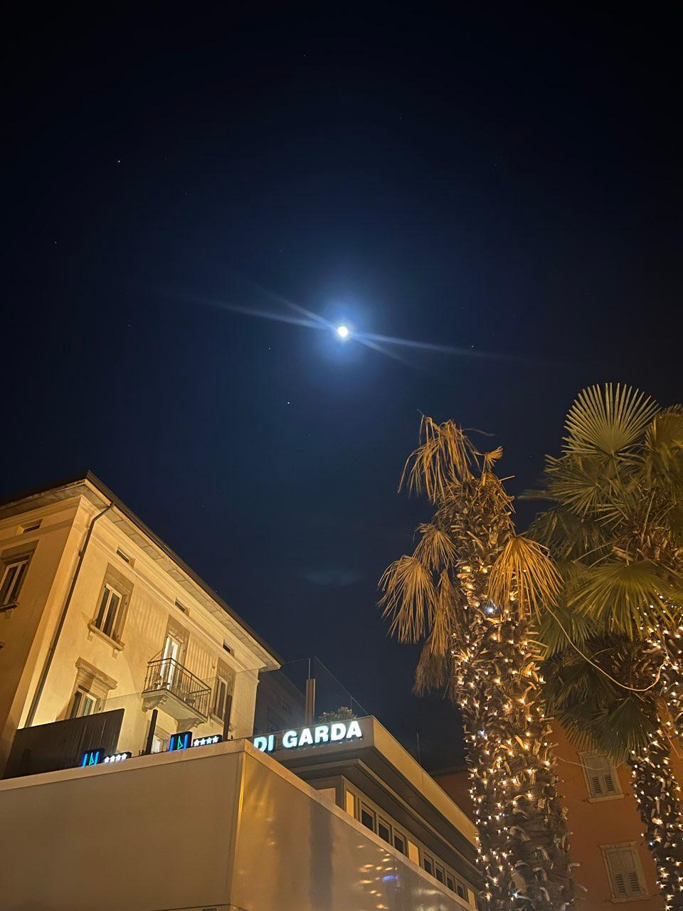 The Moon over Nago-Torbole, Italy — waning gibbous, Lunar Day 17