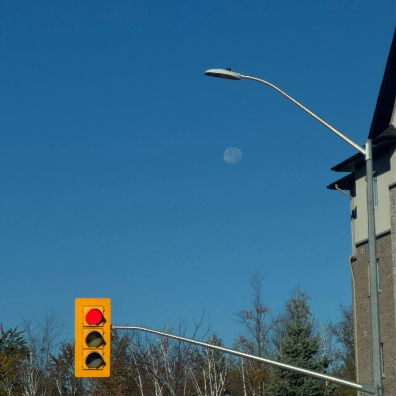 The Moon over Barrie, Canada — waning gibbous, Lunar Day 18