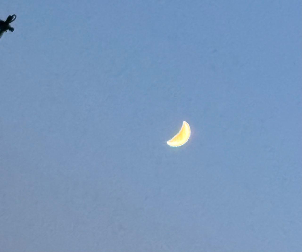 The Moon over Weymouth, United Kingdom — first quarter, Lunar Day 7