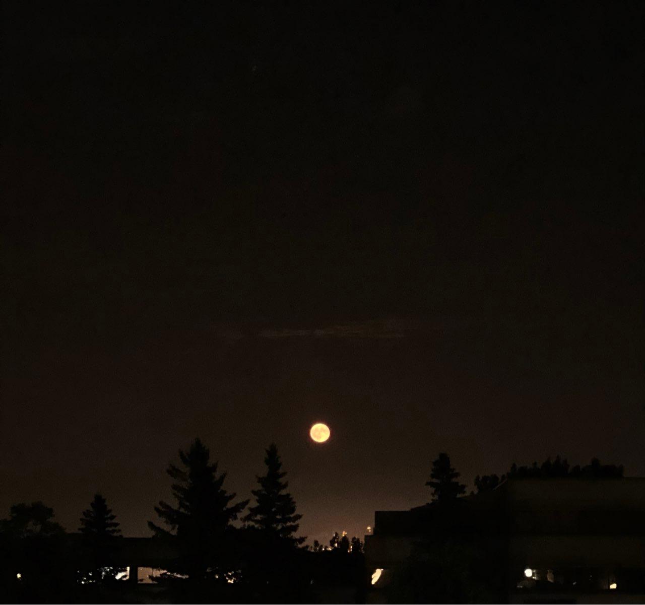 The Moon over Québec, Canada — waning crescent, Lunar Day 25