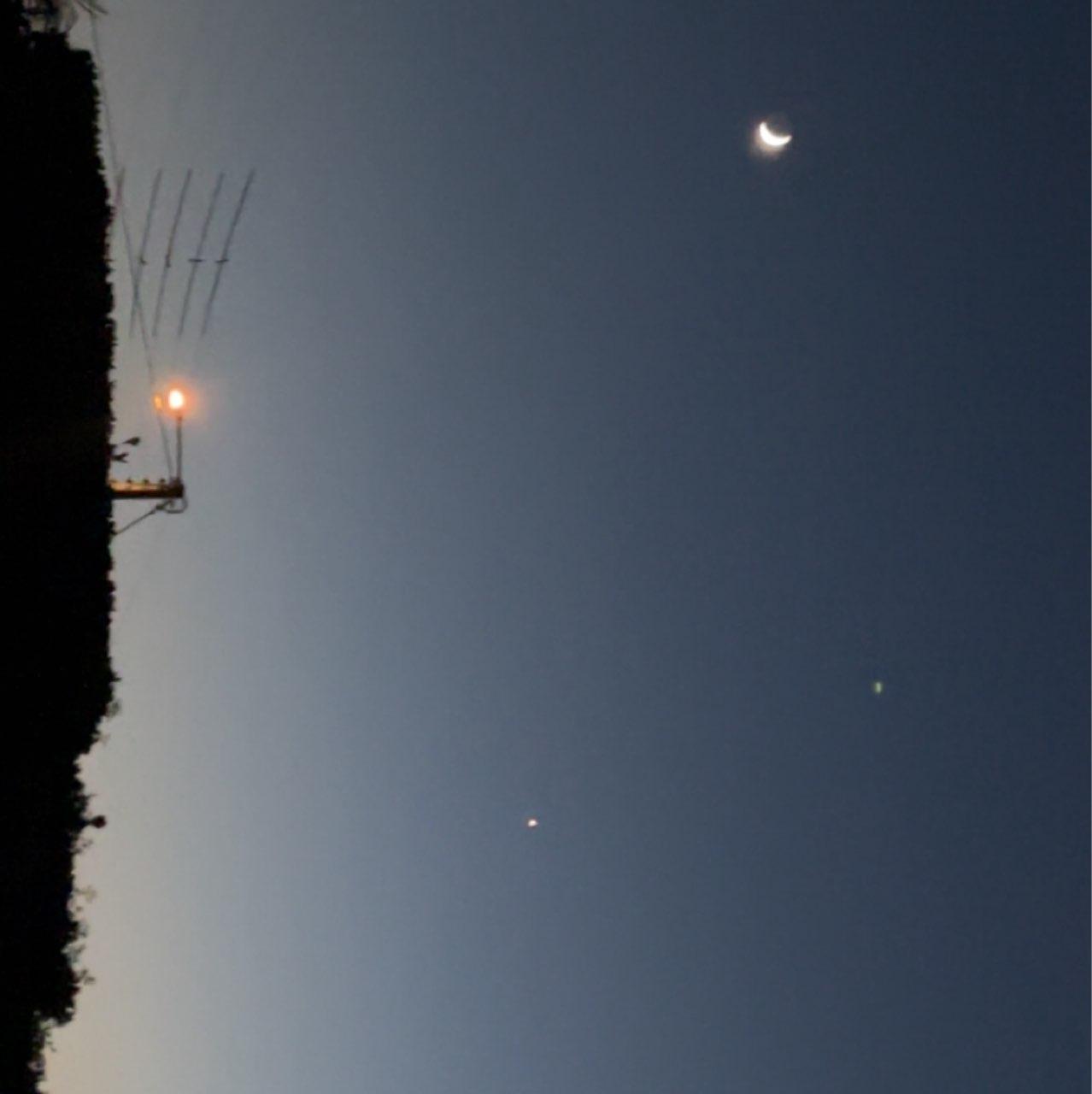 The Moon over Penmarch, France — waxing crescent, Lunar Day 5