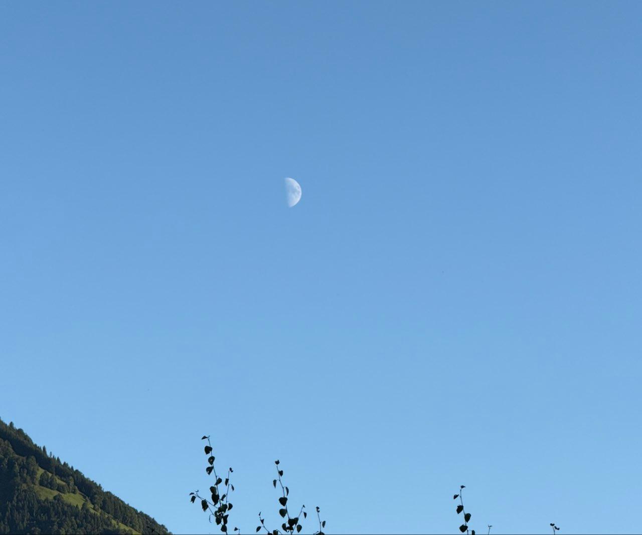 The Moon over Ennetbürgen, Schweiz — first quarter, Lunar Day 9