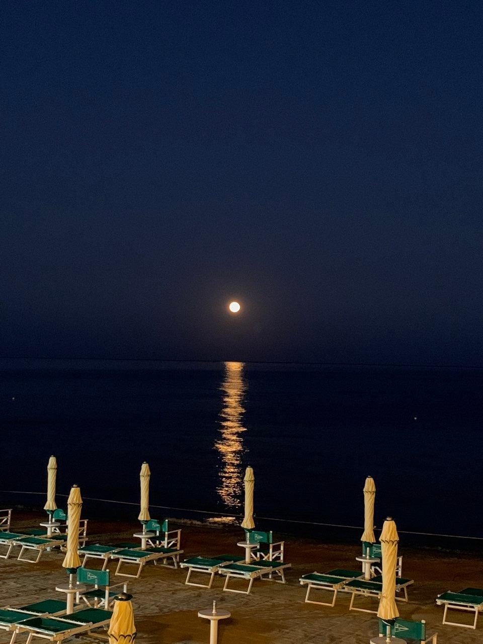 The Moon over Alassio, Italy — full moon, Lunar Day 16
