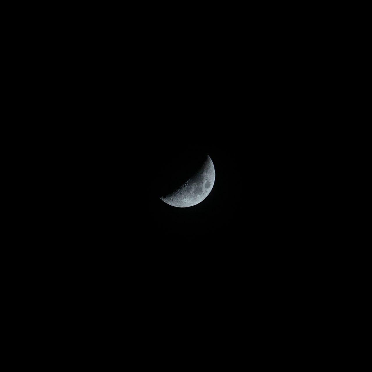 The Moon over Markham, Canada — first quarter, Lunar Day 7