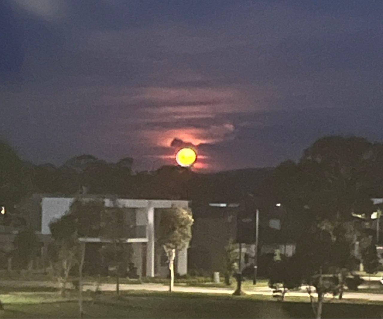 The Moon over Throsby, Australia — full moon, Lunar Day 16