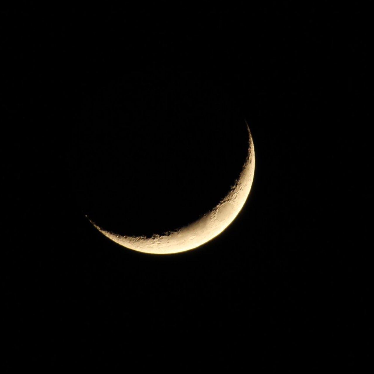 The Moon over Le Val d'Hazey, France — waxing crescent, Lunar Day 4