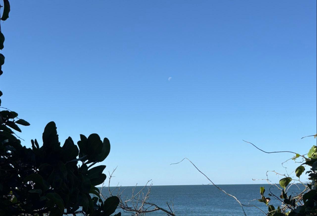 The Moon over Port Macquarie, Australia — first quarter, Lunar Day 9