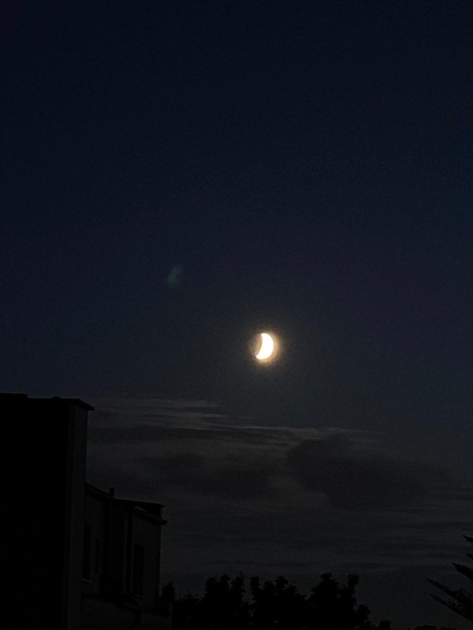 The Moon over Cologne, Germany — waxing gibbous, Lunar Day 10