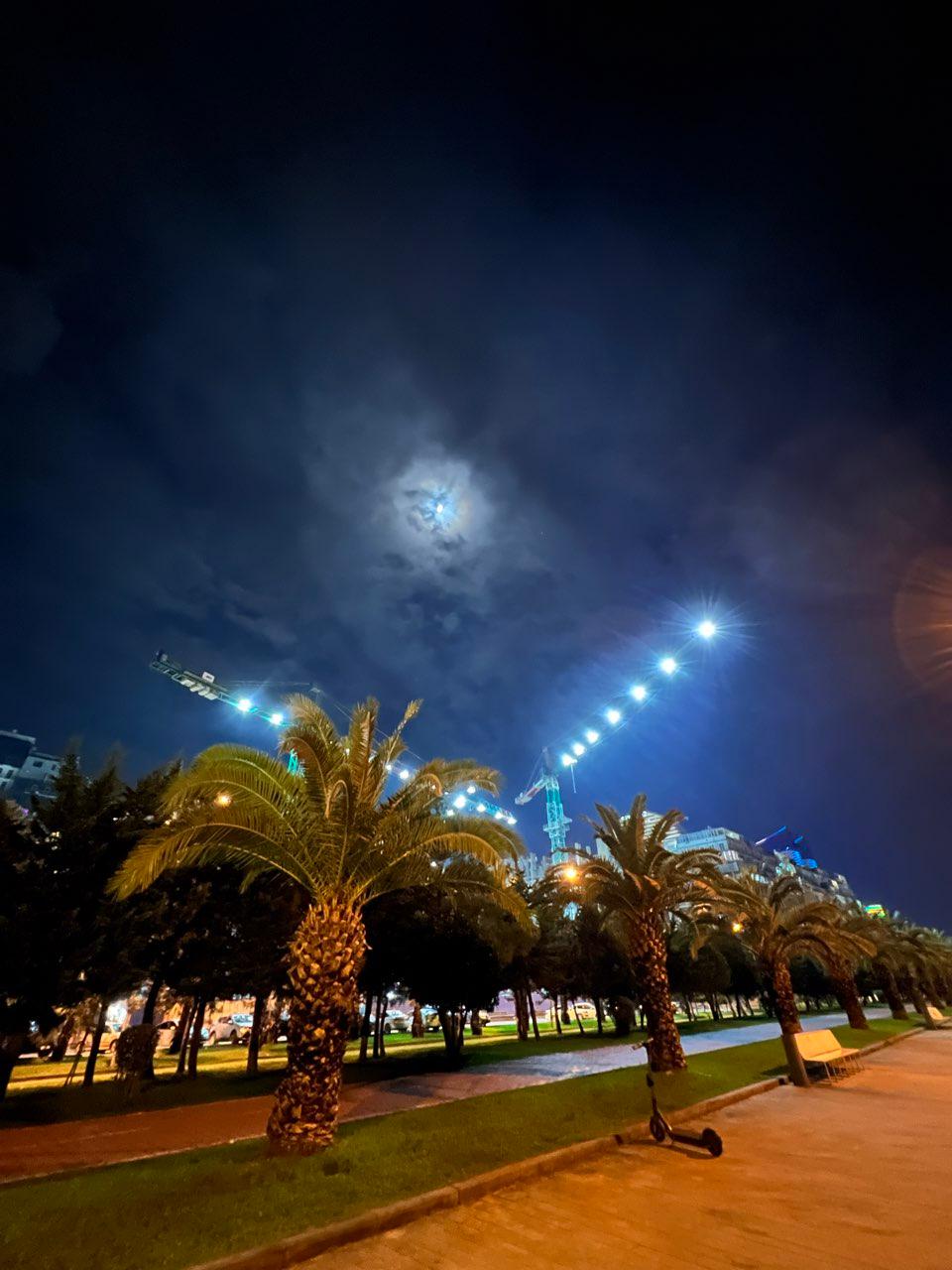 The Moon over Batumi, Georgia — waxing gibbous, Lunar Day 12
