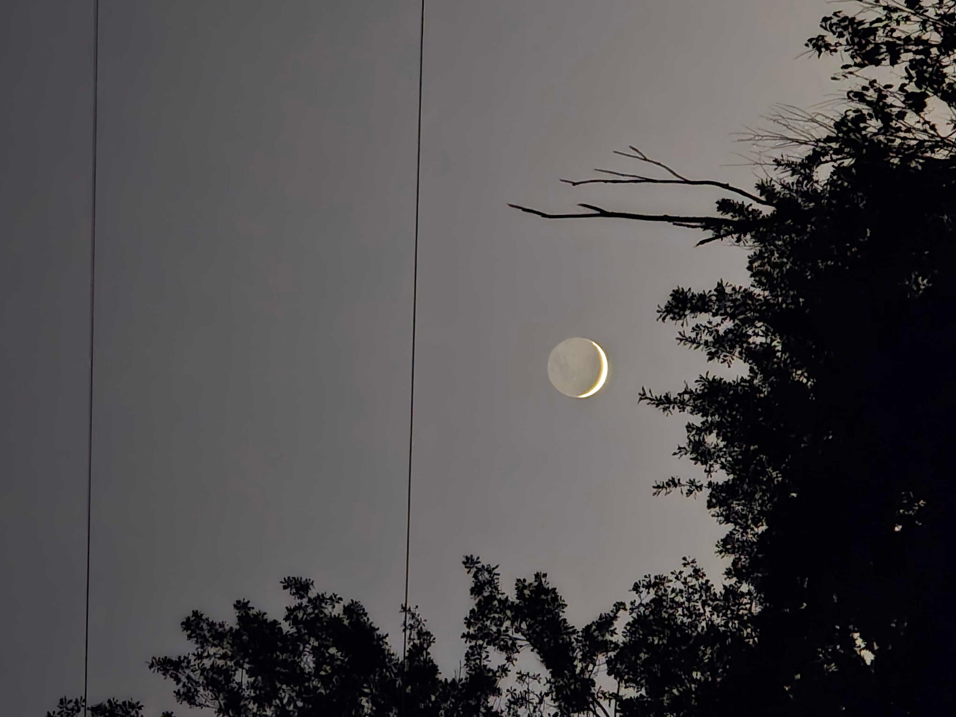 The Moon over Wills Point, United States — new moon, Lunar Day 28