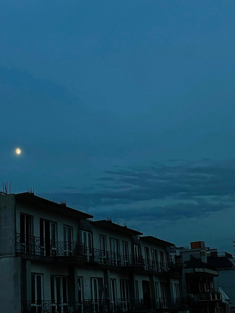 The Moon over Batumi, Georgia — waxing gibbous, Lunar Day 12