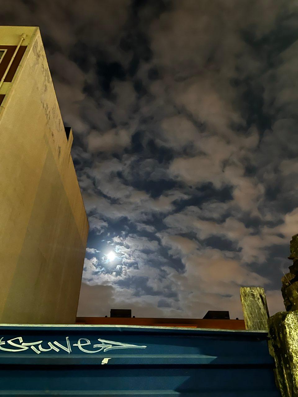 The Moon over Porto, Portugal — full moon, Lunar Day 15