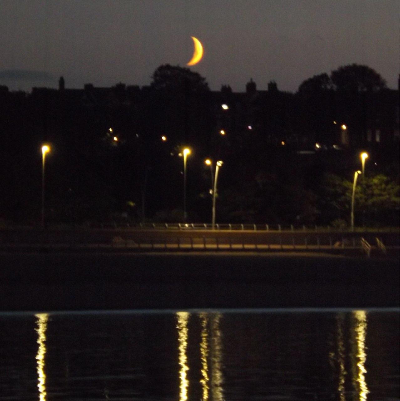 The Moon over South Shields, United Kingdom — waning crescent, Lunar Day 27