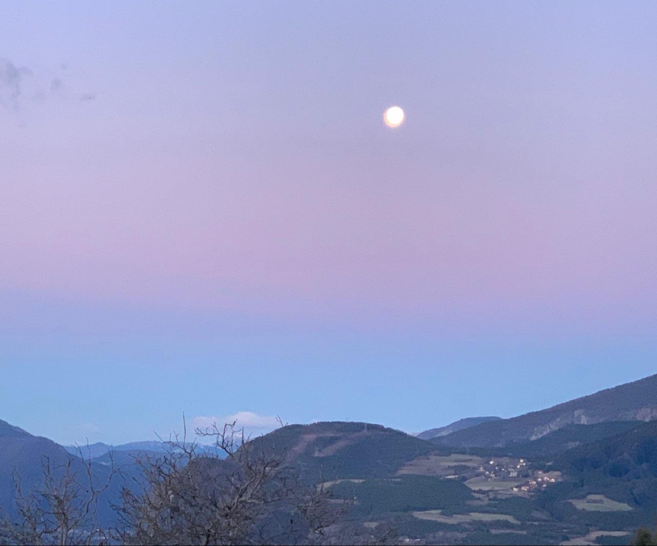 The Moon over Le Sauze-du-Lac, France — full moon, Lunar Day 16