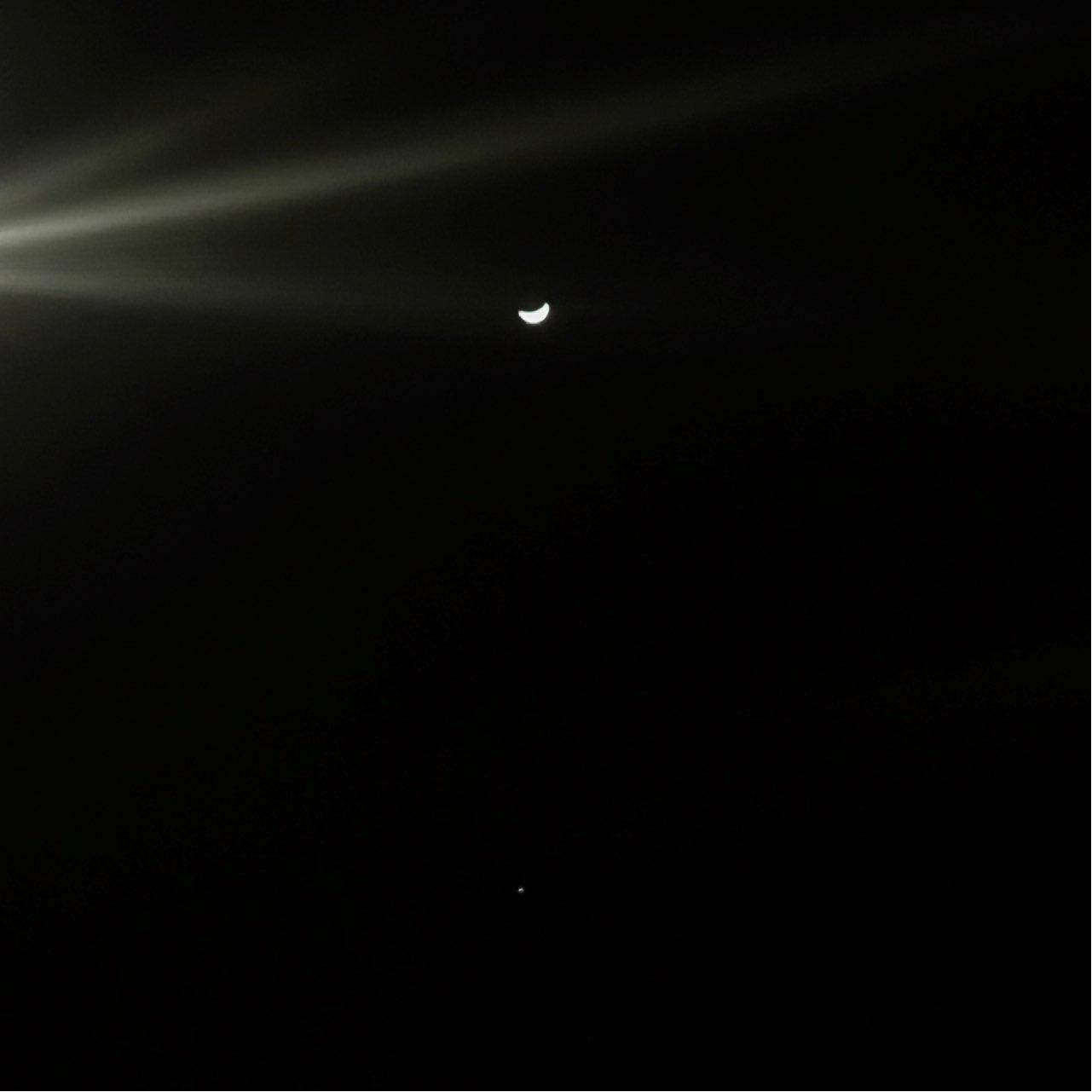 The Moon over Pomigliano d'Arco, Italy — waxing crescent, Lunar Day 5