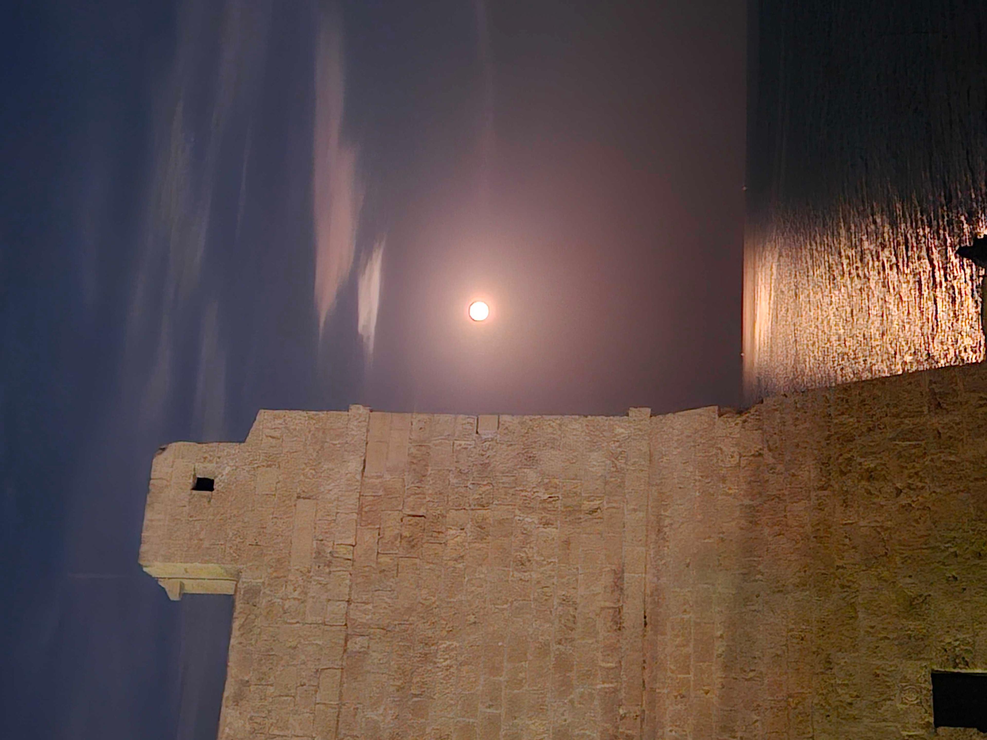 The Moon over Mqabba, Malta — full moon, Lunar Day 16