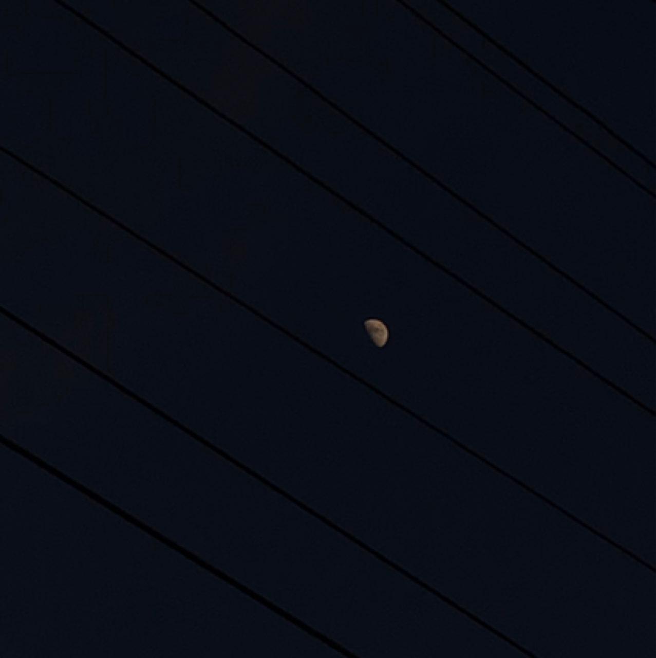 The Moon over Buzau, România — first quarter, Lunar Day 9