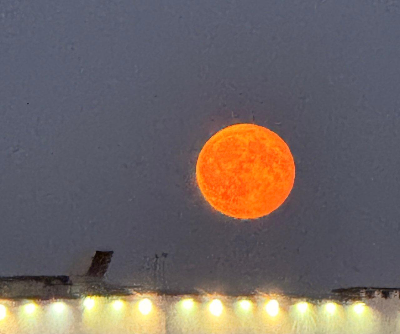 The Moon over Minsk, Belarus — waning gibbous, Lunar Day 18