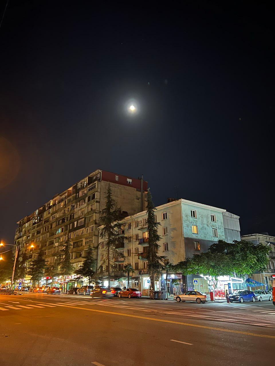 The Moon over Batumi, Georgia — waning gibbous, Lunar Day 17