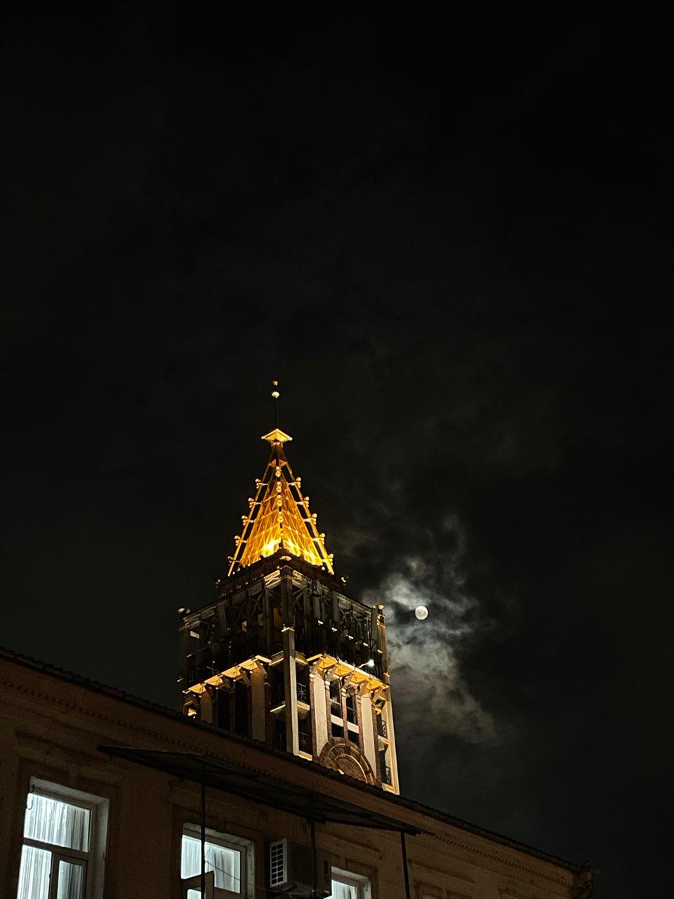 The Moon over Batumi, Georgia — full moon, Lunar Day 16