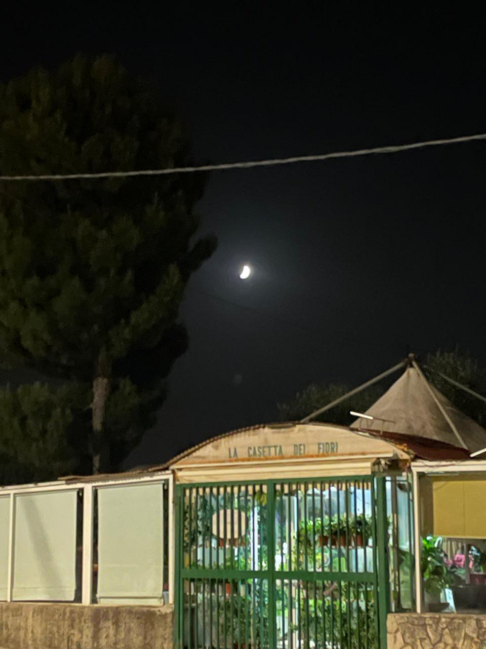 The Moon over Bari, Italy — first quarter, Lunar Day 8