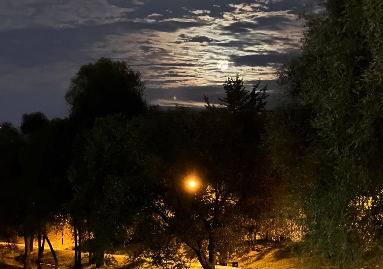 The Moon over Minsk, Belarus — full moon, Lunar Day 15