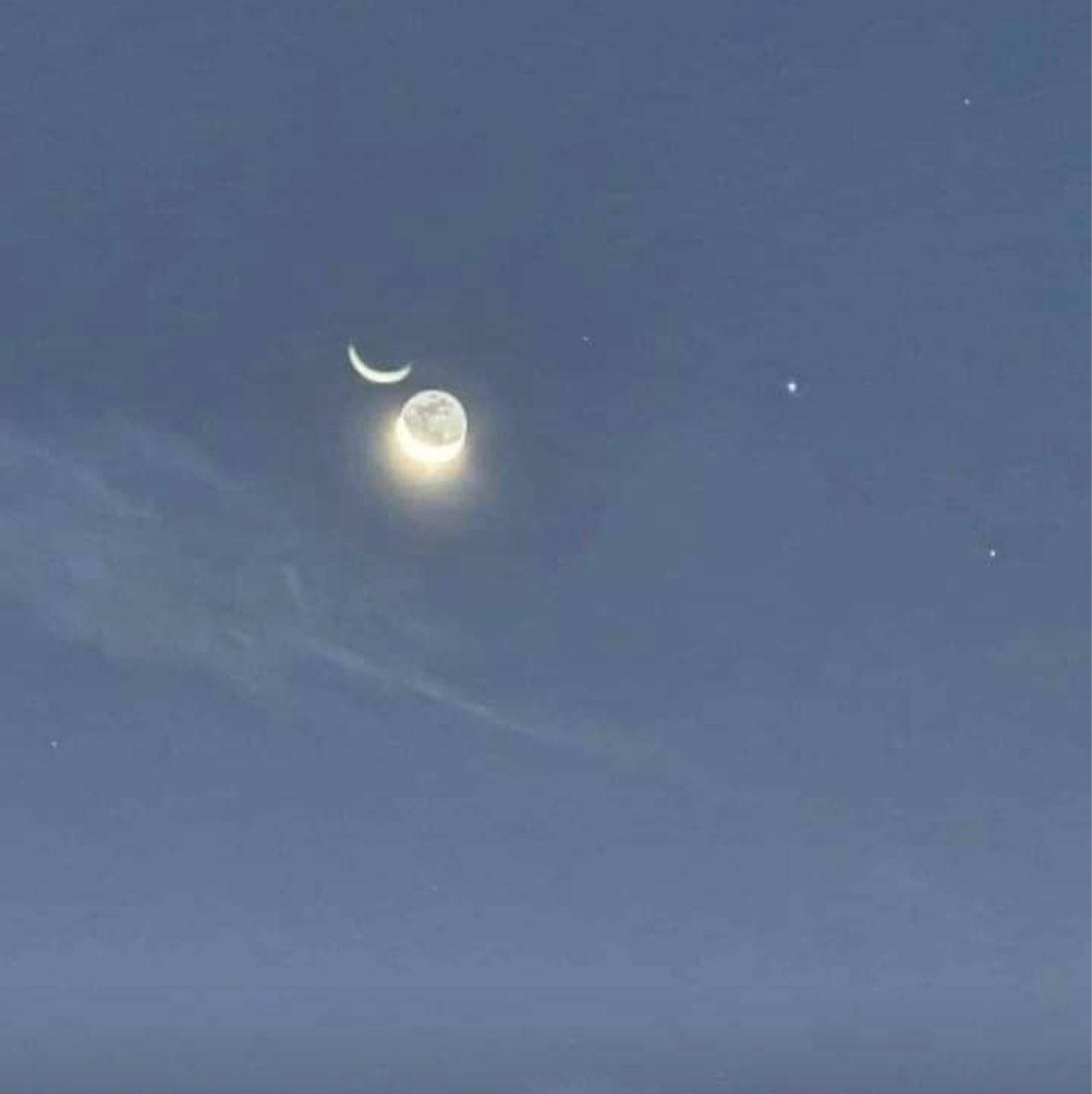 The Moon over Madrid, España — waxing crescent, Lunar Day 4