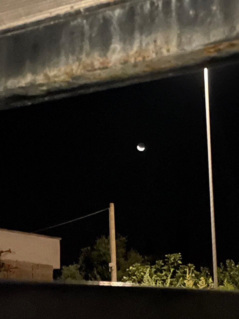 The Moon over Bari, Italy — waning crescent, Lunar Day 26