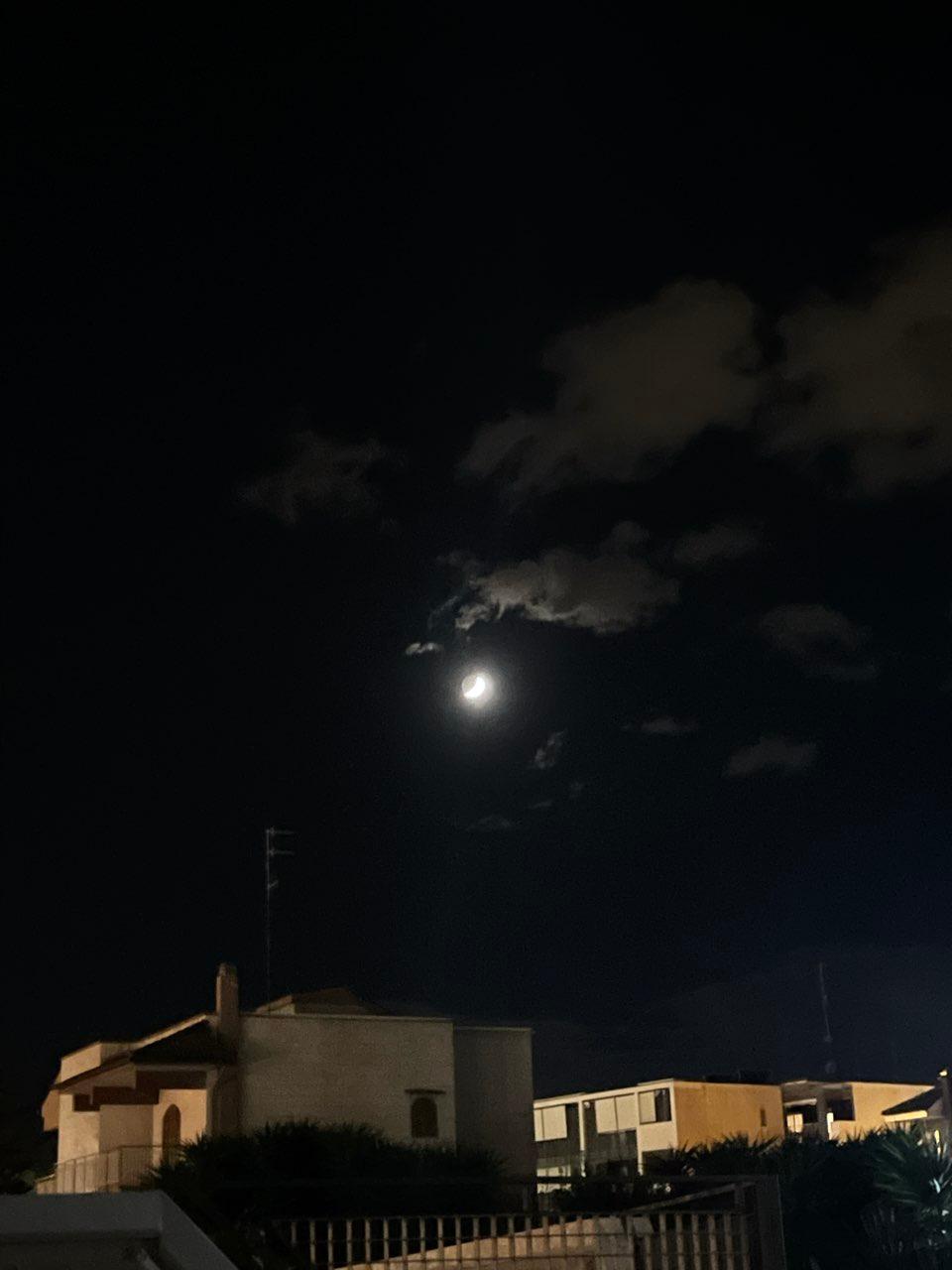 The Moon over Bari, Italy — first quarter, Lunar Day 6