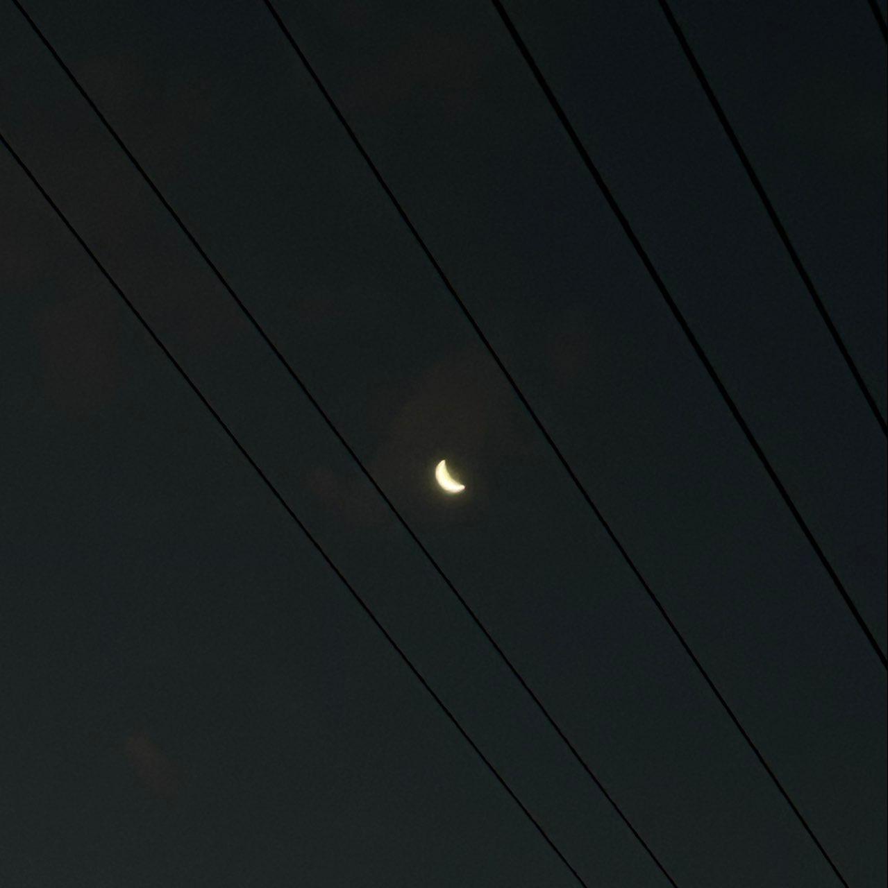 The Moon over Levin, New Zealand — waxing crescent, Lunar Day 6