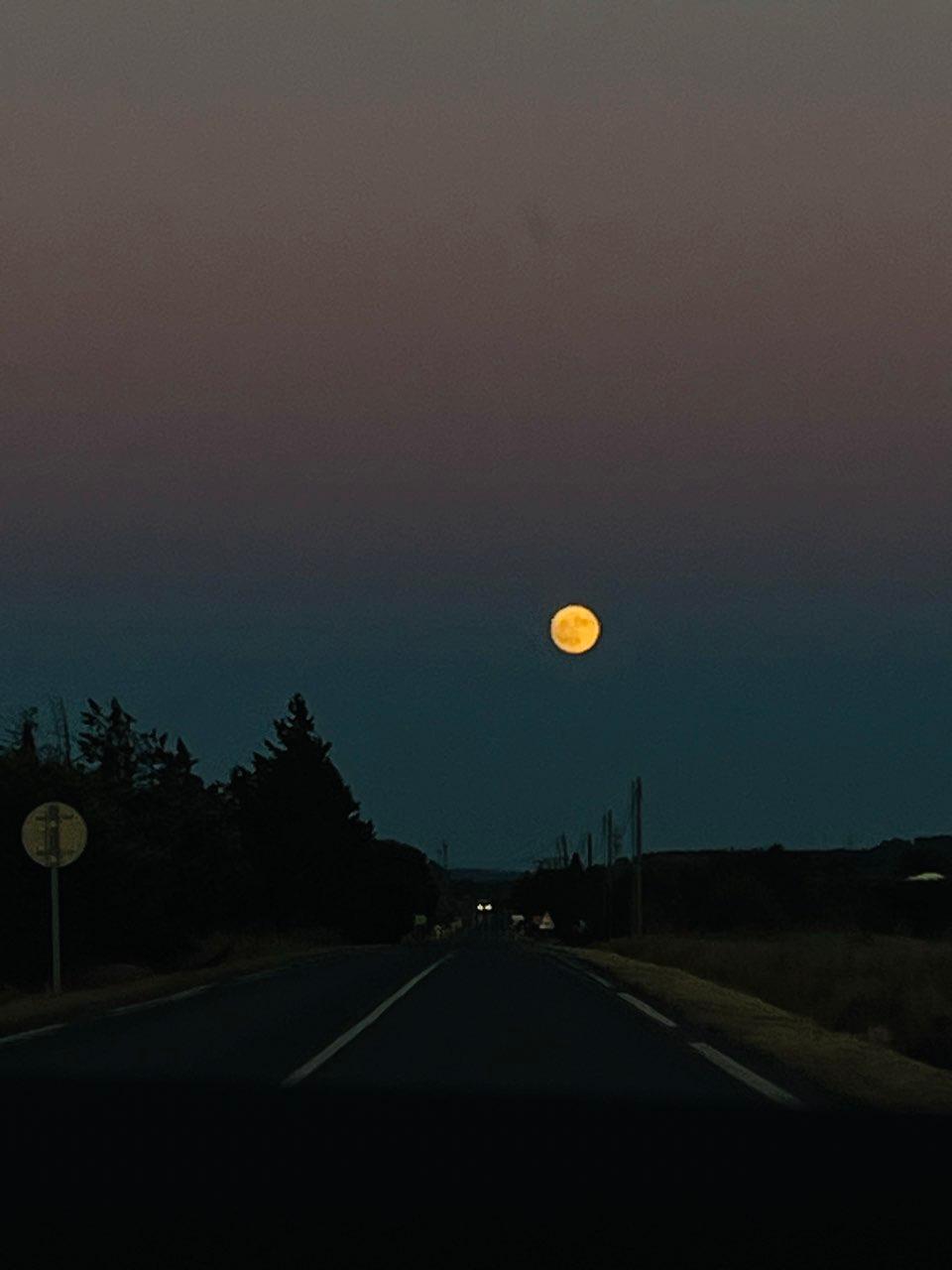 The Moon over Mirepeisset, France — full moon, Lunar Day 15