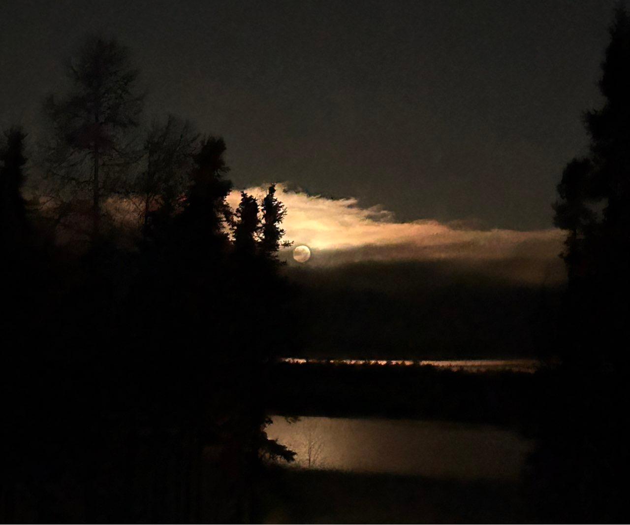 The Moon over Yellowknife, Canada — full moon, Lunar Day 12
