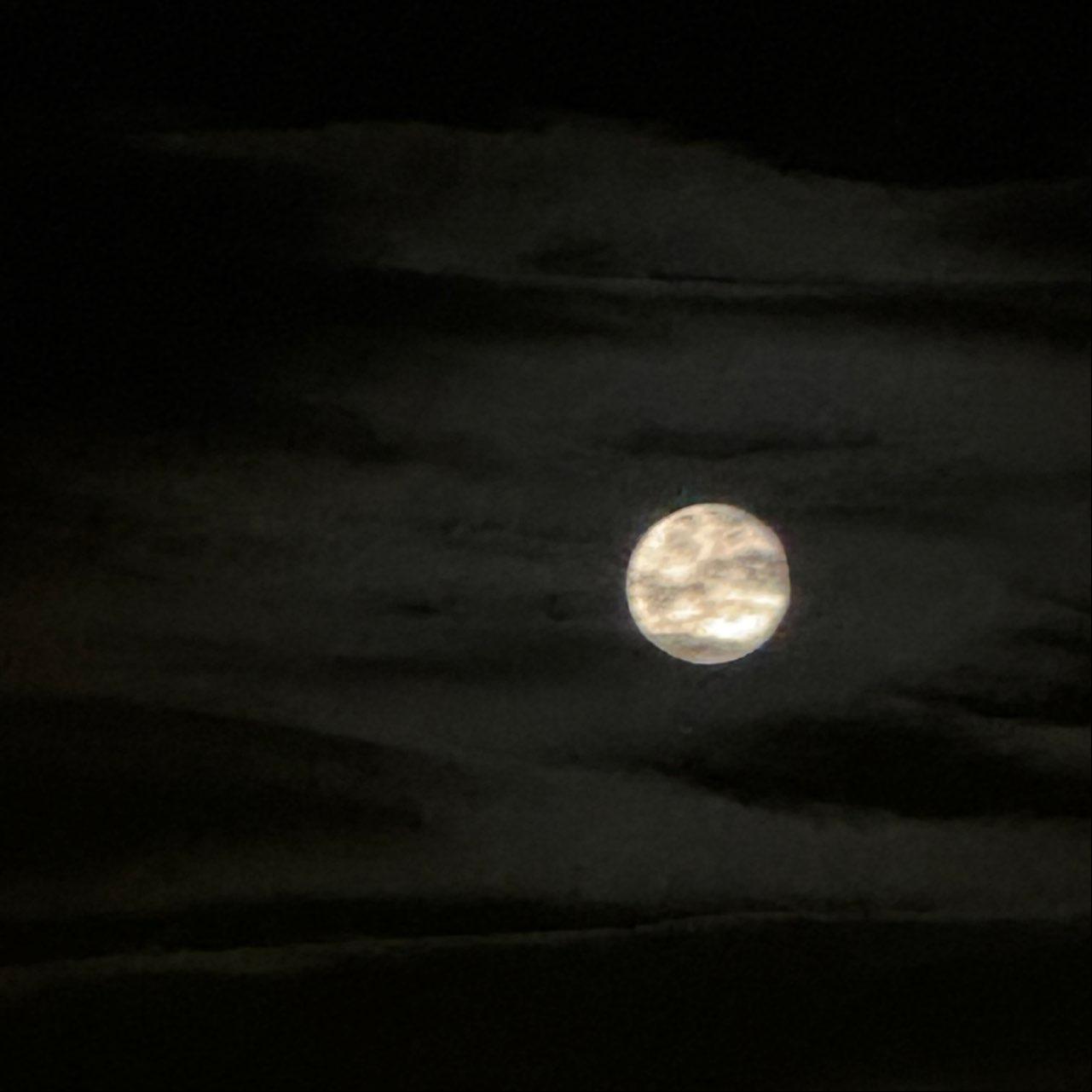 The Moon over Ubstadt-Weiher, Germany — full moon, Lunar Day 18