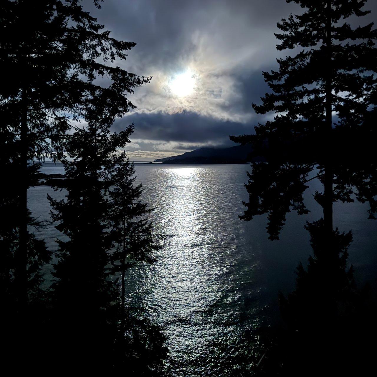 The Moon over Sunshine Coast, Canada — full moon, Lunar Day 14