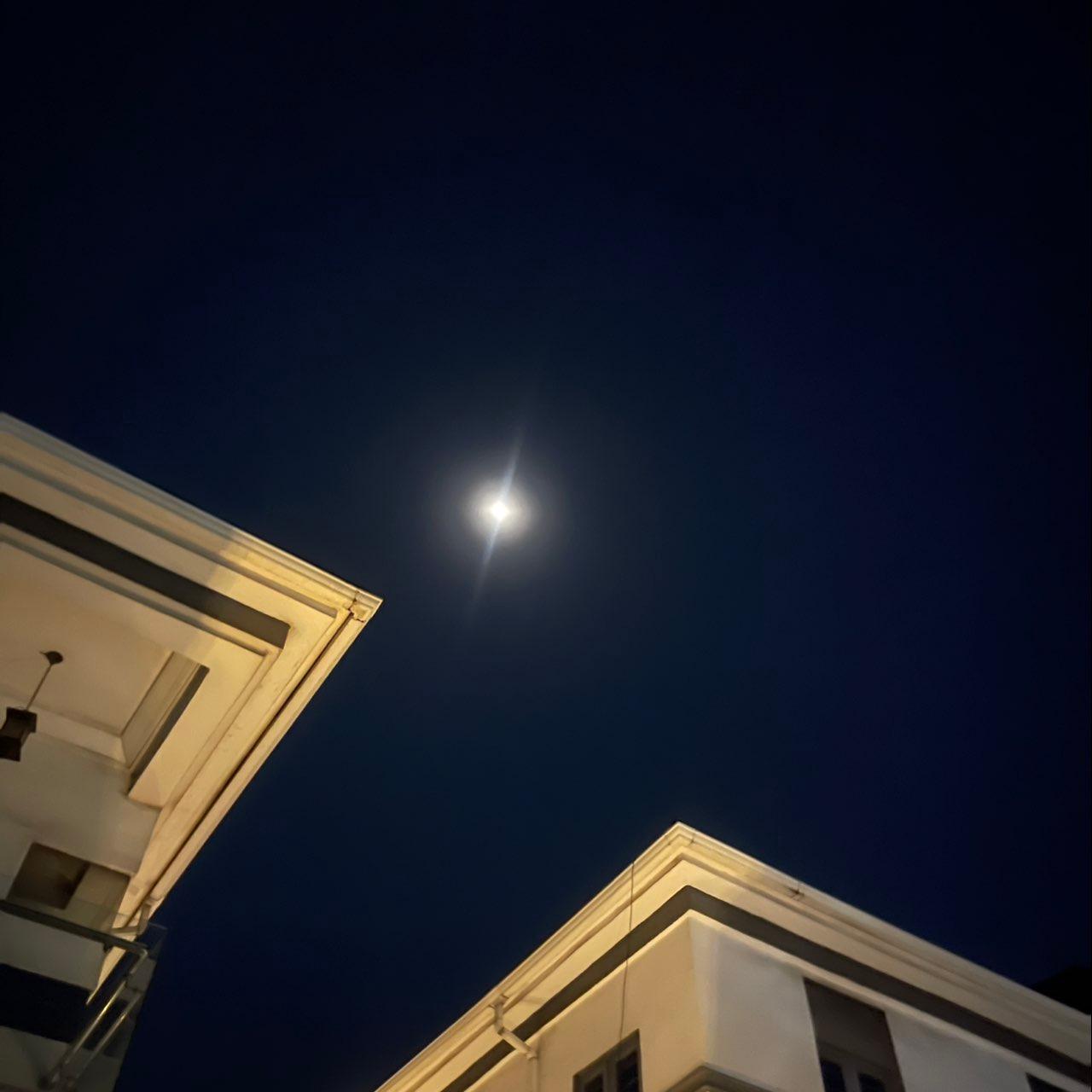 The Moon over Eti-Osa, Nigeria — full moon, Lunar Day 17
