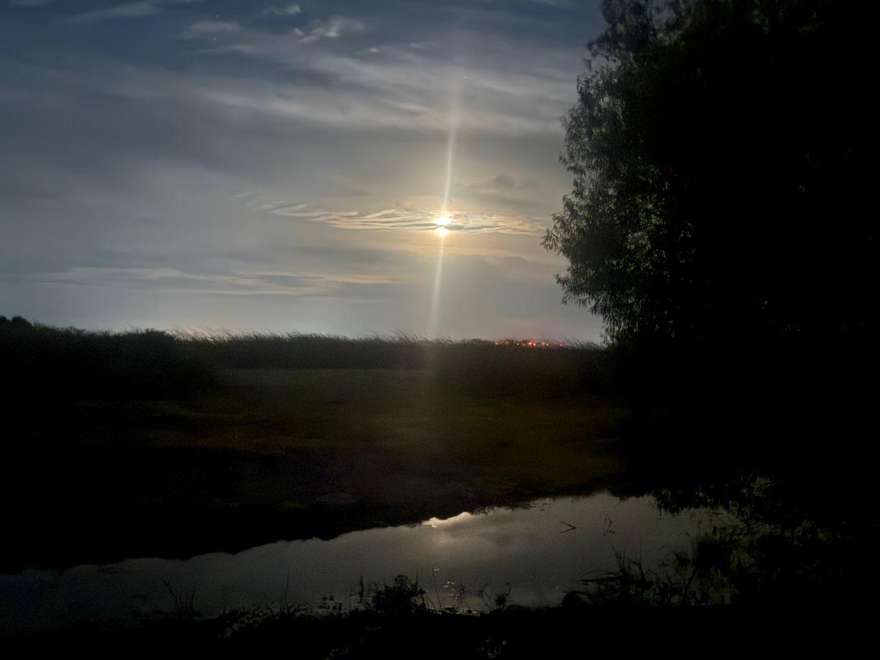 The Moon over Lodi, United States — first quarter, Lunar Day 10