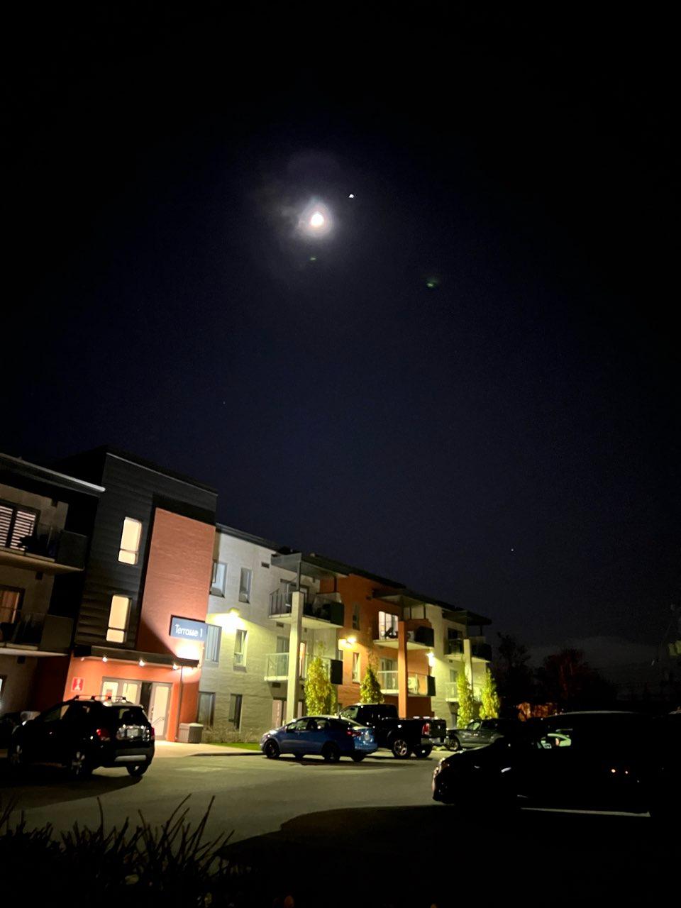 The Moon over La Prairie, Canada — waxing gibbous, Lunar Day 12