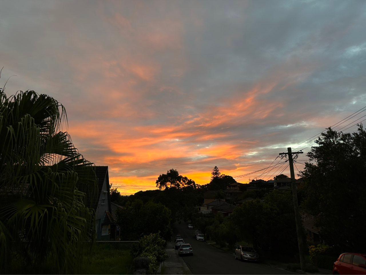 The Moon over Earlwood, Australia — first quarter, Lunar Day 9