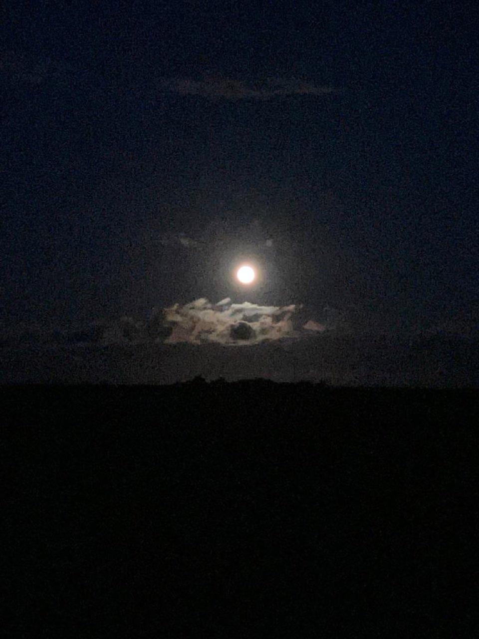 The Moon over Oldsum, Germany — full moon, Lunar Day 16
