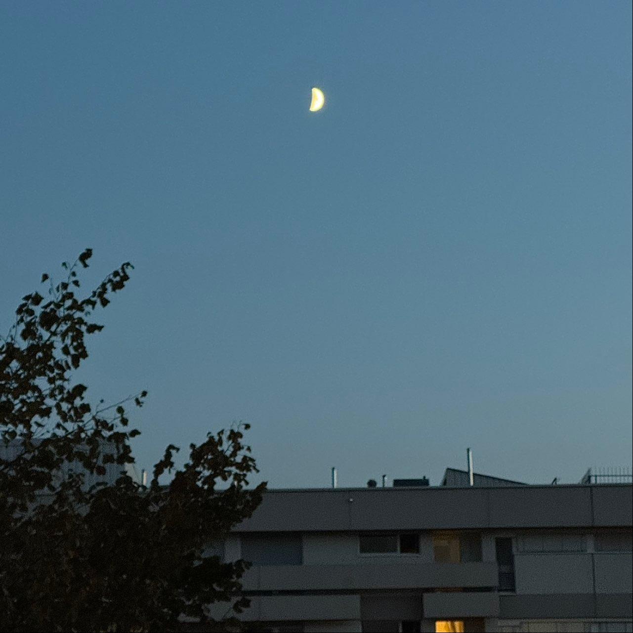 The Moon over Arnegg, Schweiz — last quarter, Lunar Day 21