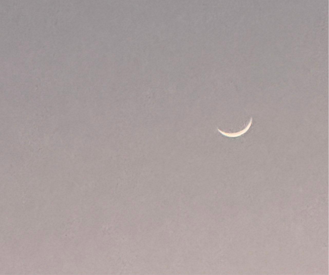 The Moon over Santa María del Oro, México — waxing crescent, Lunar Day 3