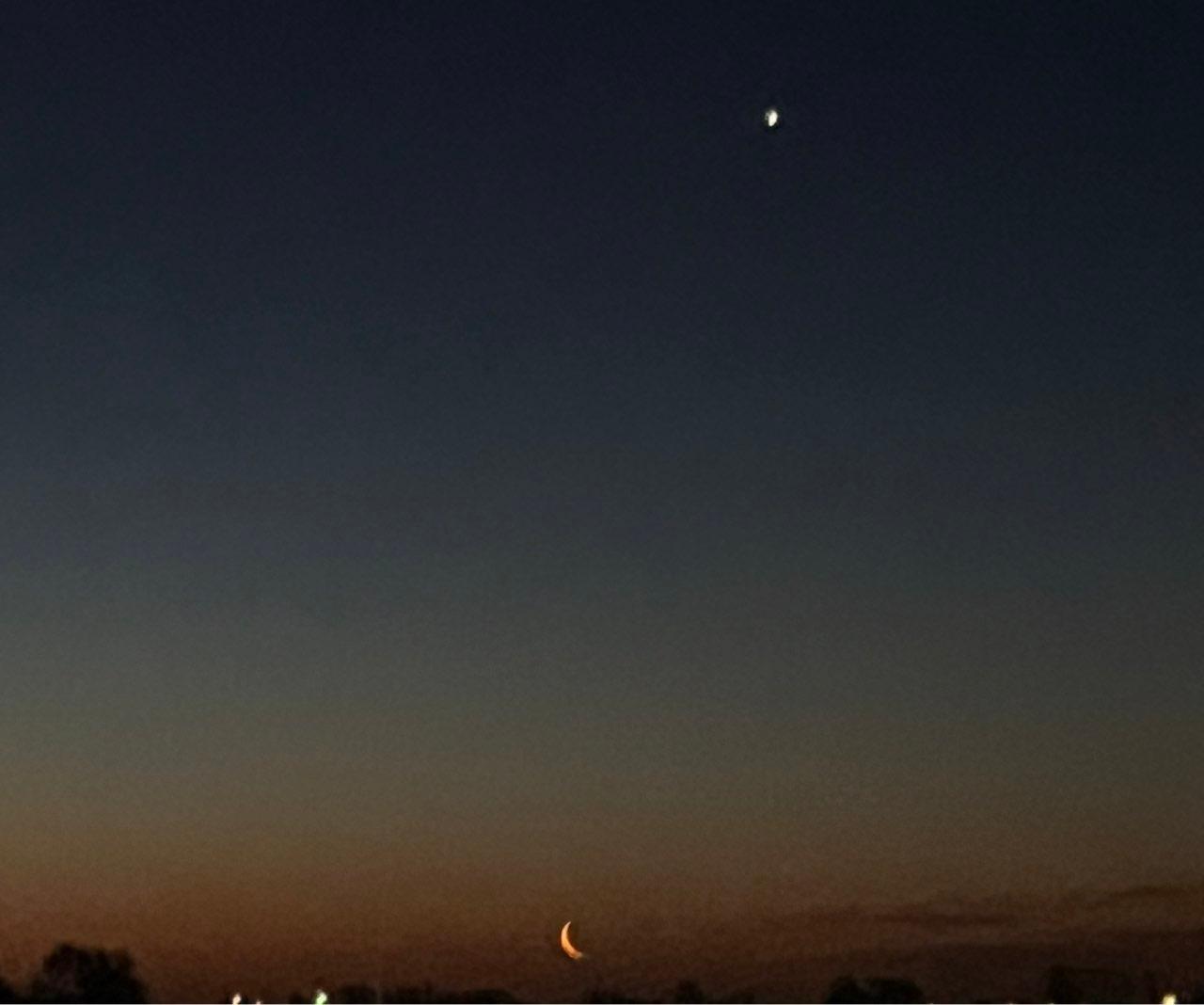 The Moon over Middelkerke, Belgium — waning crescent, Lunar Day 28