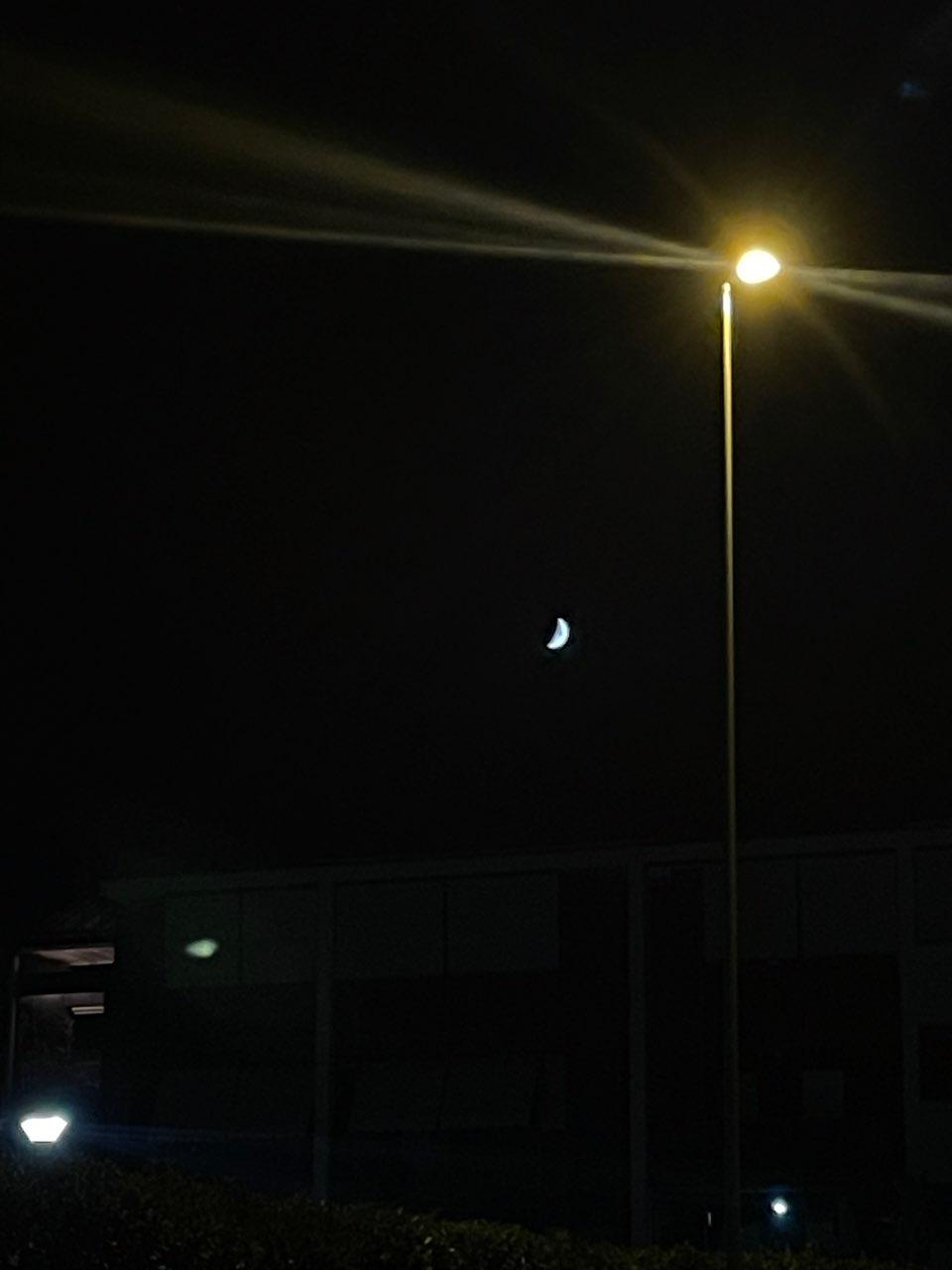 The Moon over Bari, Italy — first quarter, Lunar Day 8