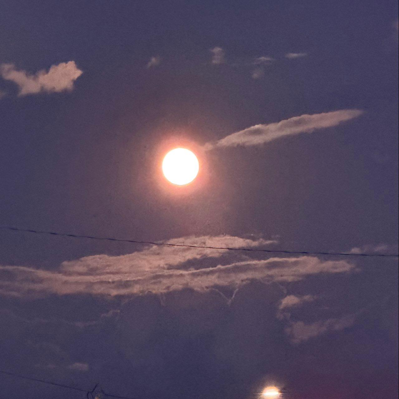 The Moon over Detroit, United States — full moon, Lunar Day 16