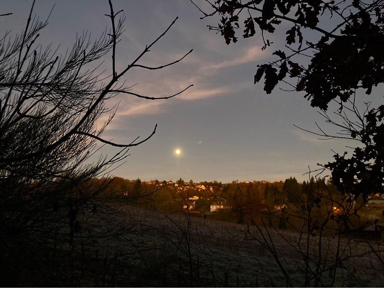 The Moon over Bagnac-sur-Célé, France — full moon, Lunar Day 15