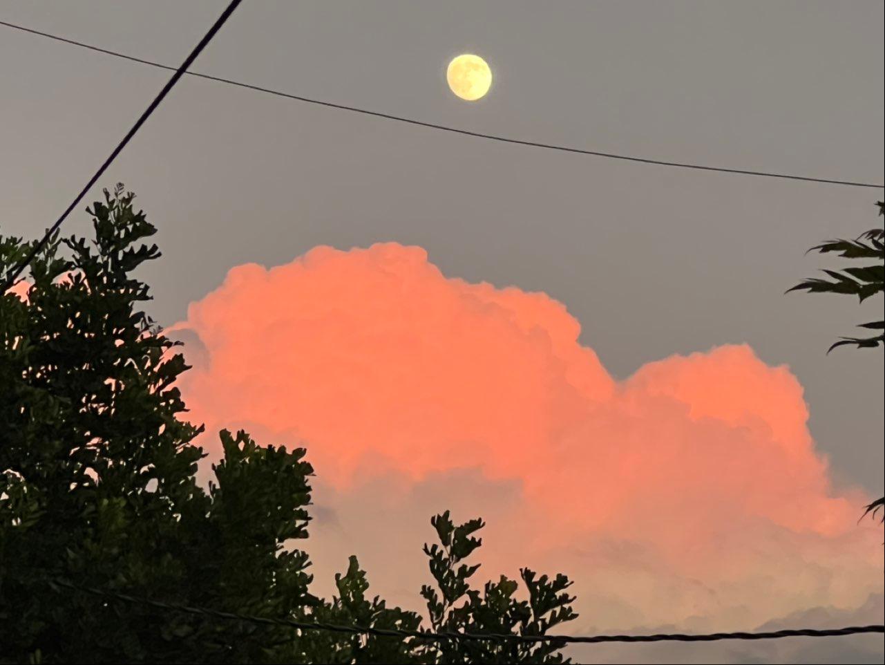The Moon over Norwalk, United States — waxing gibbous, Lunar Day 14