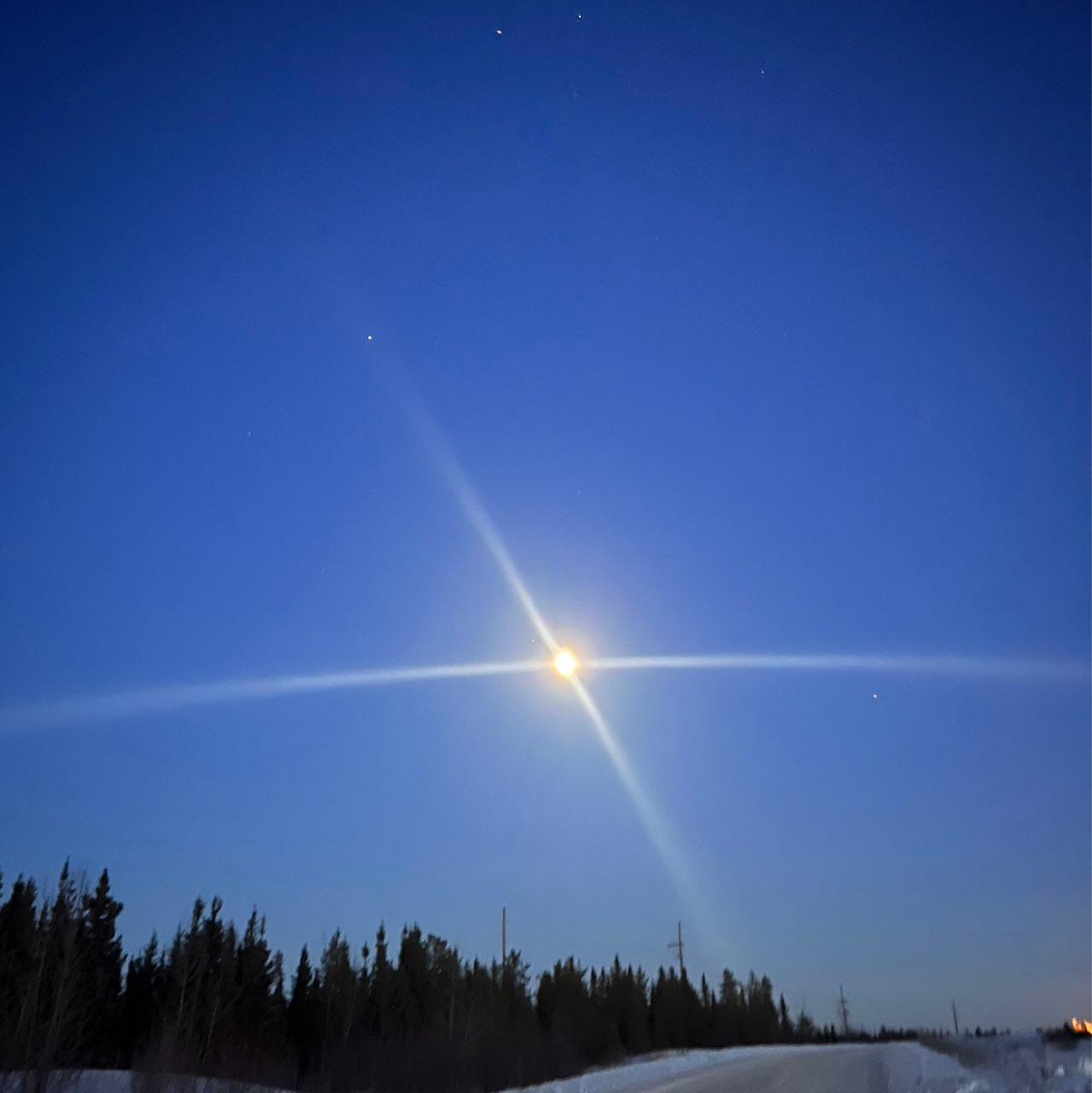 The Moon over Wood Buffalo, Canada — full moon, Lunar Day 14