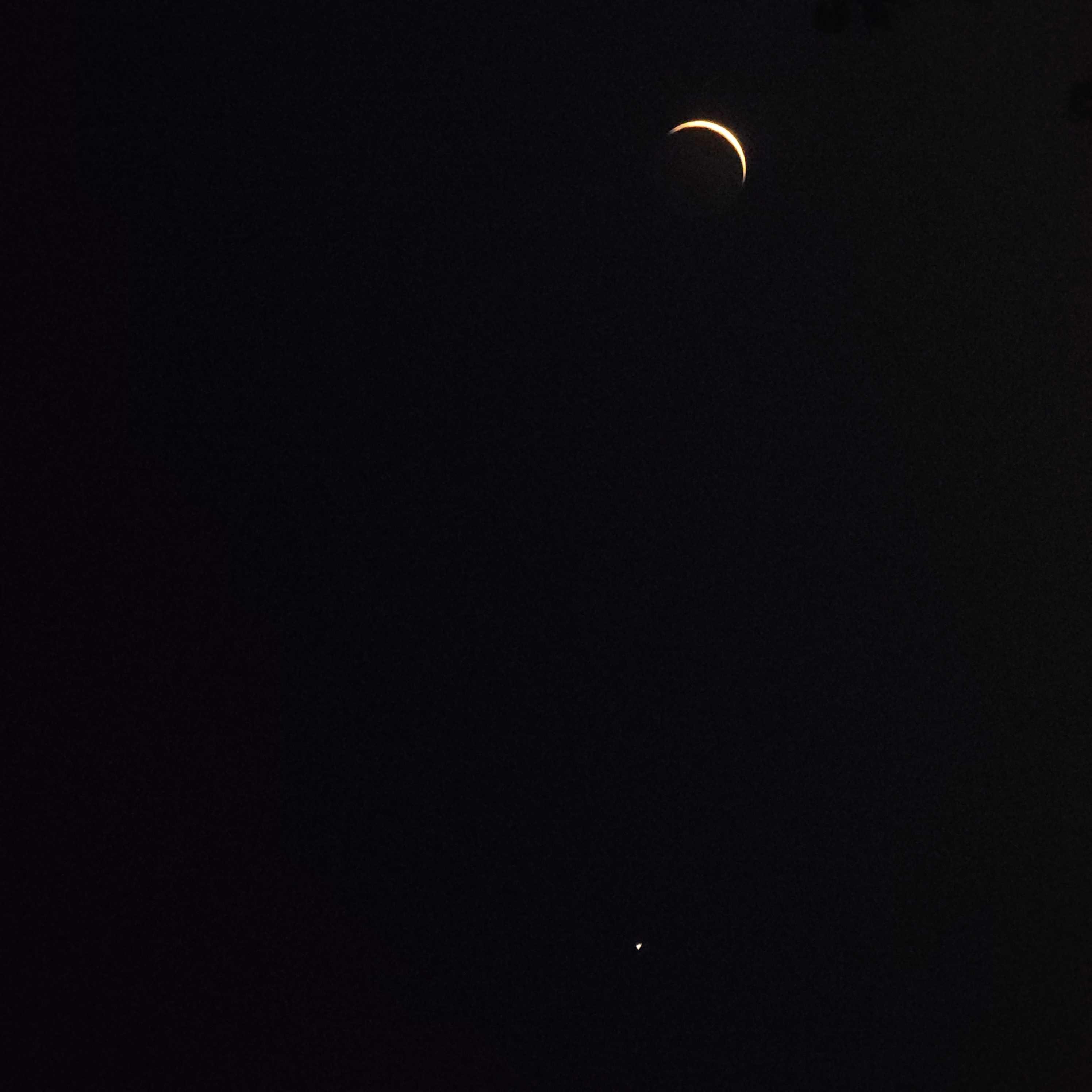 The Moon over Ticonderoga, United States — waxing crescent, Lunar Day 3
